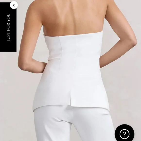 NEW Club L London Matching set - white strapless tailored top and trousers - Picture 3 of 7